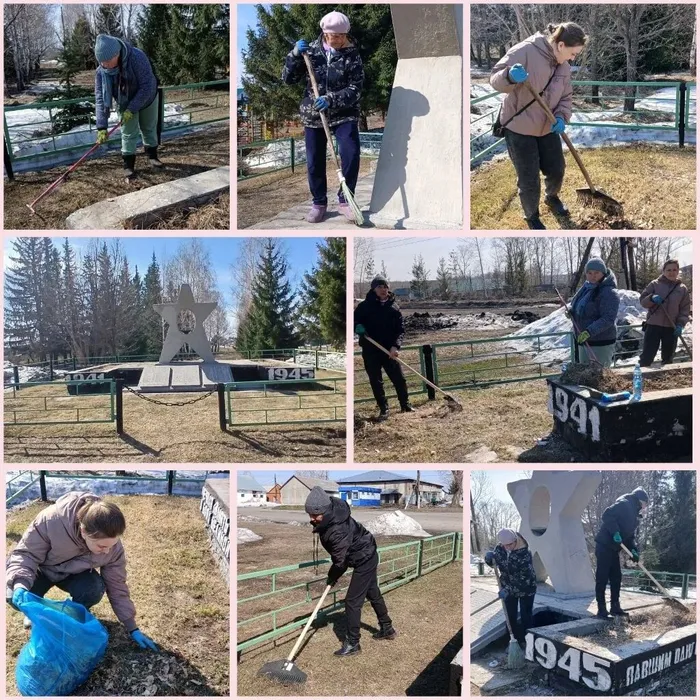 субботник у памятника ВОВ