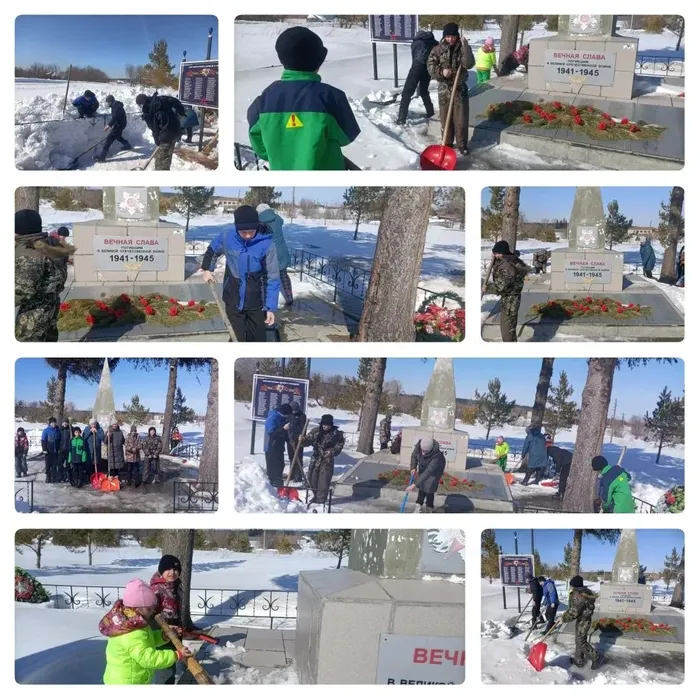 21 марта  субботник у мемориала павшим воинам в голы ВОВ